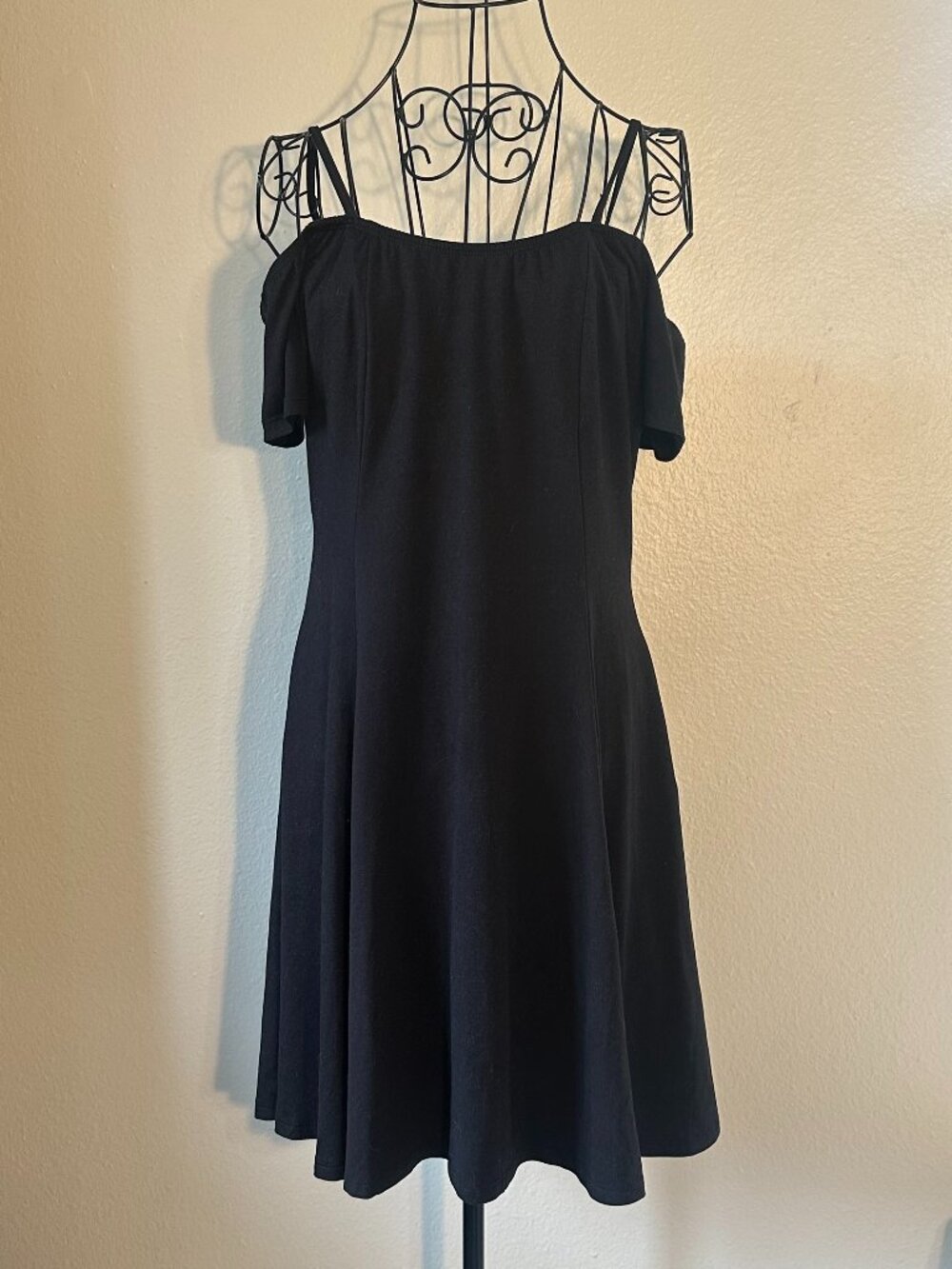 On or Off shoulder Black Mini Dress